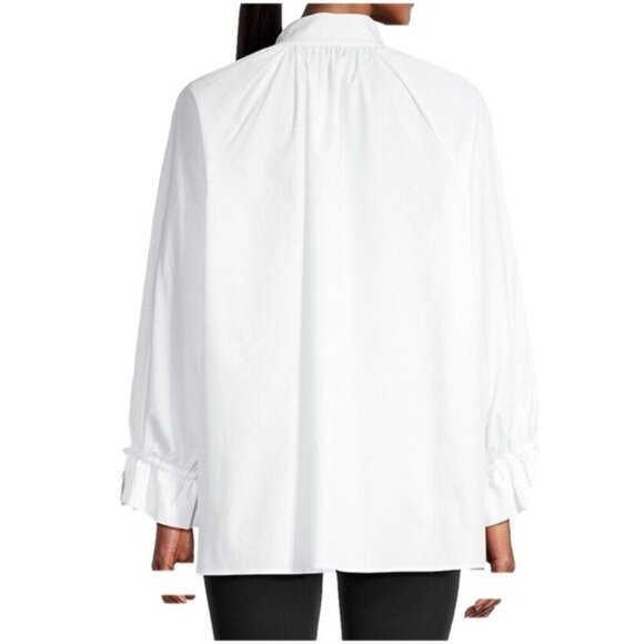 Harshman 3X Bianca Band Collar Cotton Poplin Blouse NWT MSRP $192 - Picture 5 of 11